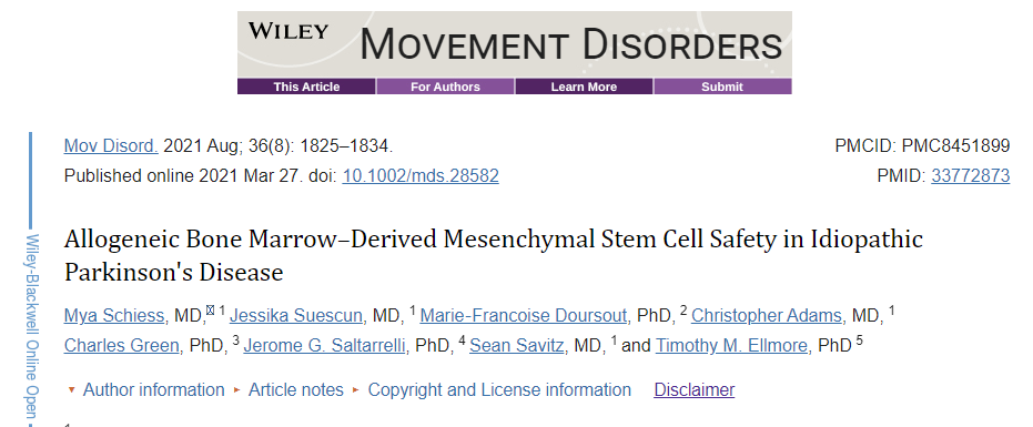美國麥戈文醫(yī)學(xué)院：干細(xì)胞治療帕金森病安全、有效！