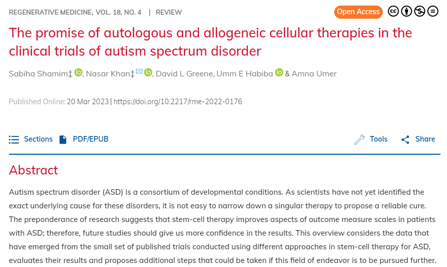 自體和同種異體干細胞療法在自閉癥臨床試驗中的前景 自體和同種異體干細胞療法在自閉癥臨床試驗中的前景