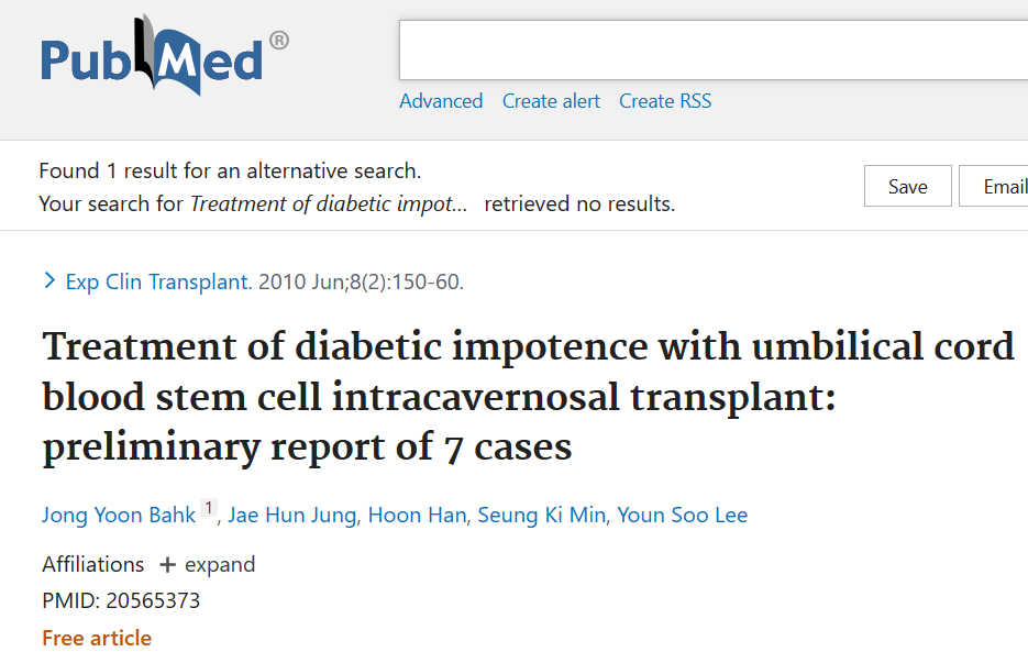 臍血干細胞海綿體移植治療糖尿病性陽痿7例初步報告