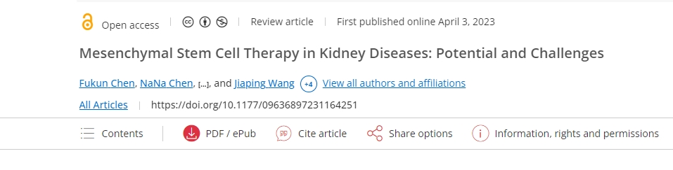 間充質干細胞治療腎臟疾病:潛力與挑戰 間充質干細胞治療腎臟疾病:潛力與挑戰