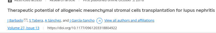 《同種異體間充質基質細胞移植治療狼瘡性腎炎的潛力》