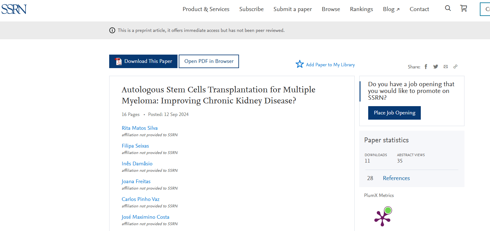 《自體干細胞移植治療多發性骨髓瘤：改善慢性腎病？》