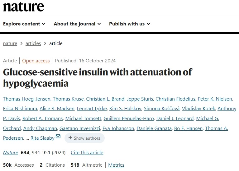 葡萄糖敏感性胰島素，可減輕低血糖