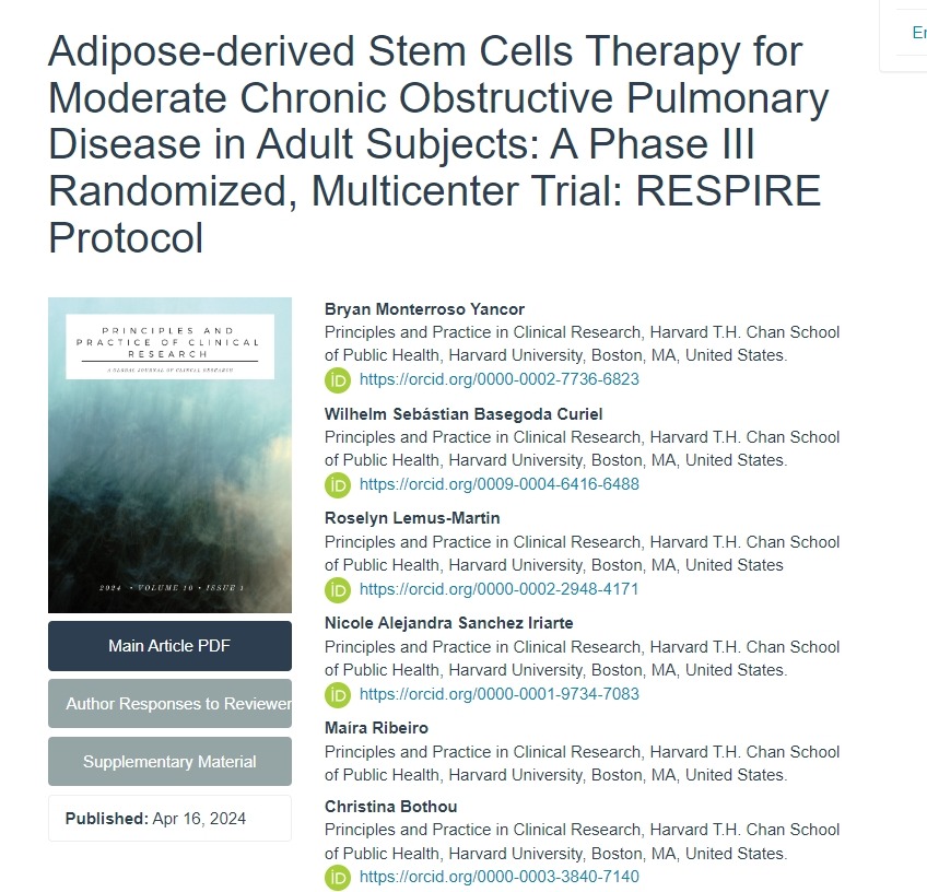 脂肪干細胞治療成人中度慢性阻塞性肺病：一項III期隨機、多中心試驗：RESPIRE方案