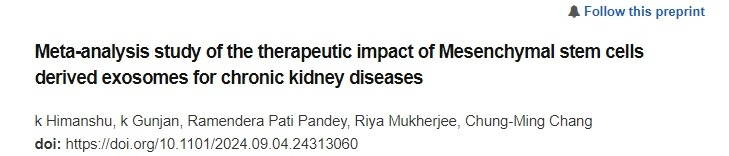 間充質(zhì)干細(xì)胞來(lái)源的外泌體對(duì)慢性腎臟病治療效果的薈萃分析研究 間充質(zhì)干細(xì)胞來(lái)源的外泌體對(duì)慢性腎臟病治療效果的薈萃分析研究