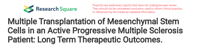 對活動性進行性多發性硬化癥患者進行多次間充質干細胞移植：長期治療結果。
