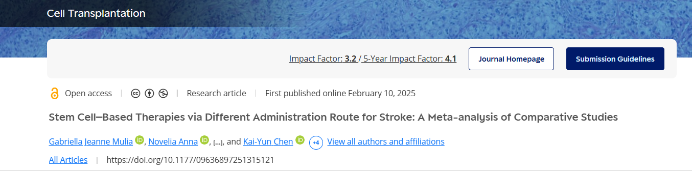 通過不同給藥途徑治療中風(fēng)的干細(xì)胞療法：比較研究的薈萃分析