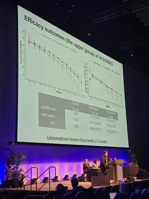 在澳大利亞墨爾本舉行的 PACTALS 2025 國際 ALS 大會(huì)上，CorestemChemon 公司展示了其“Neuronata-R”產(chǎn)品（圖片來源：CorestemChemon）。