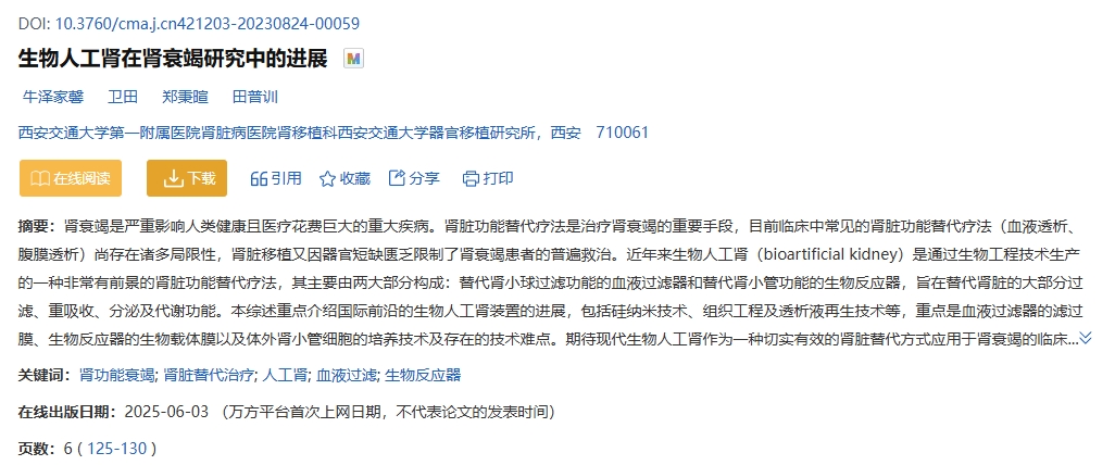 生物人工腎在腎衰竭研究中的進(jìn)展 生物人工腎在腎衰竭研究中的進(jìn)展