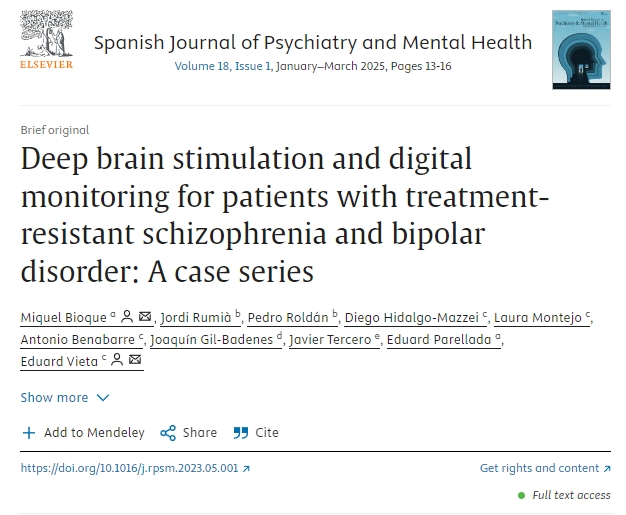 深部腦刺激和數字監測對難治性精神分裂癥和雙相情感障礙患者的治療：病例系列