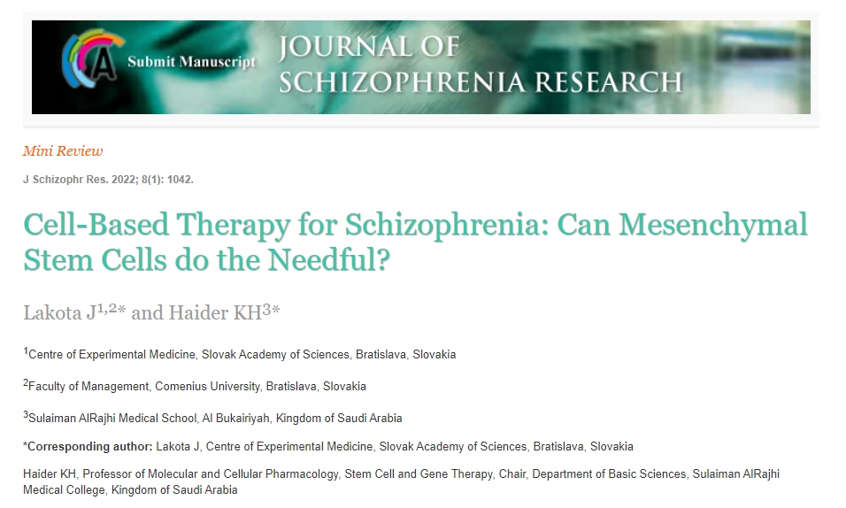 精神分裂癥的細胞療法：間充質干細胞能發揮其應有的作用嗎？