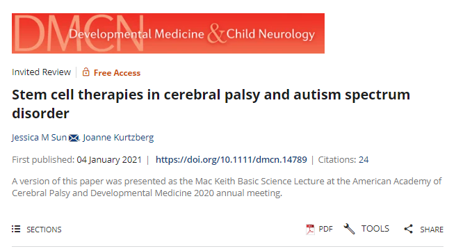 干細(xì)胞療法在腦癱和自閉癥譜系障礙中的應(yīng)用 干細(xì)胞療法在腦癱和自閉癥譜系障礙中的應(yīng)用